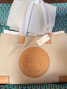 Tory Burch Ella Canvas Tote Bag NWT